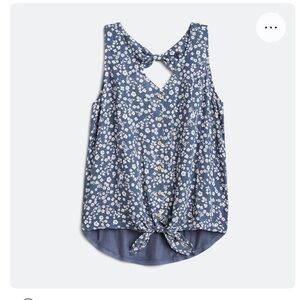 Fortune & Ivy - Avayah Back Detail Mixed Material Blouse